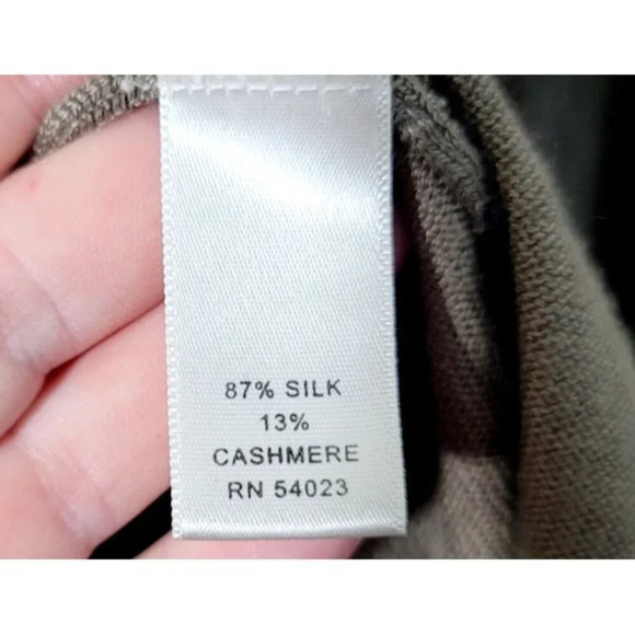 Banana Republic Silk Cashmere Sweater L Gray Stretch Breathable Classic Pullover - Picture 8 of 11